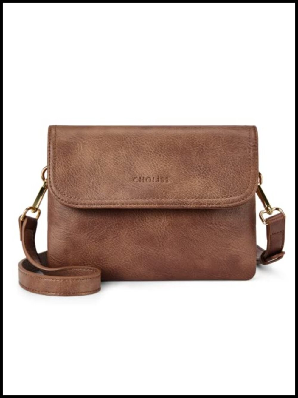 Vegan Leather Crossbody Bag Mini Phone Purse Adjustable Strap